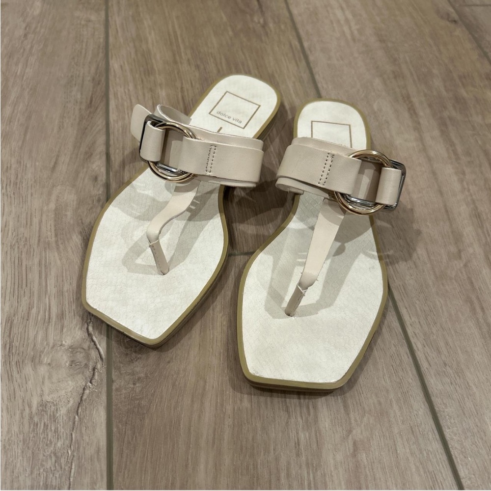 Dolce Vita Tan and Cream Sandals